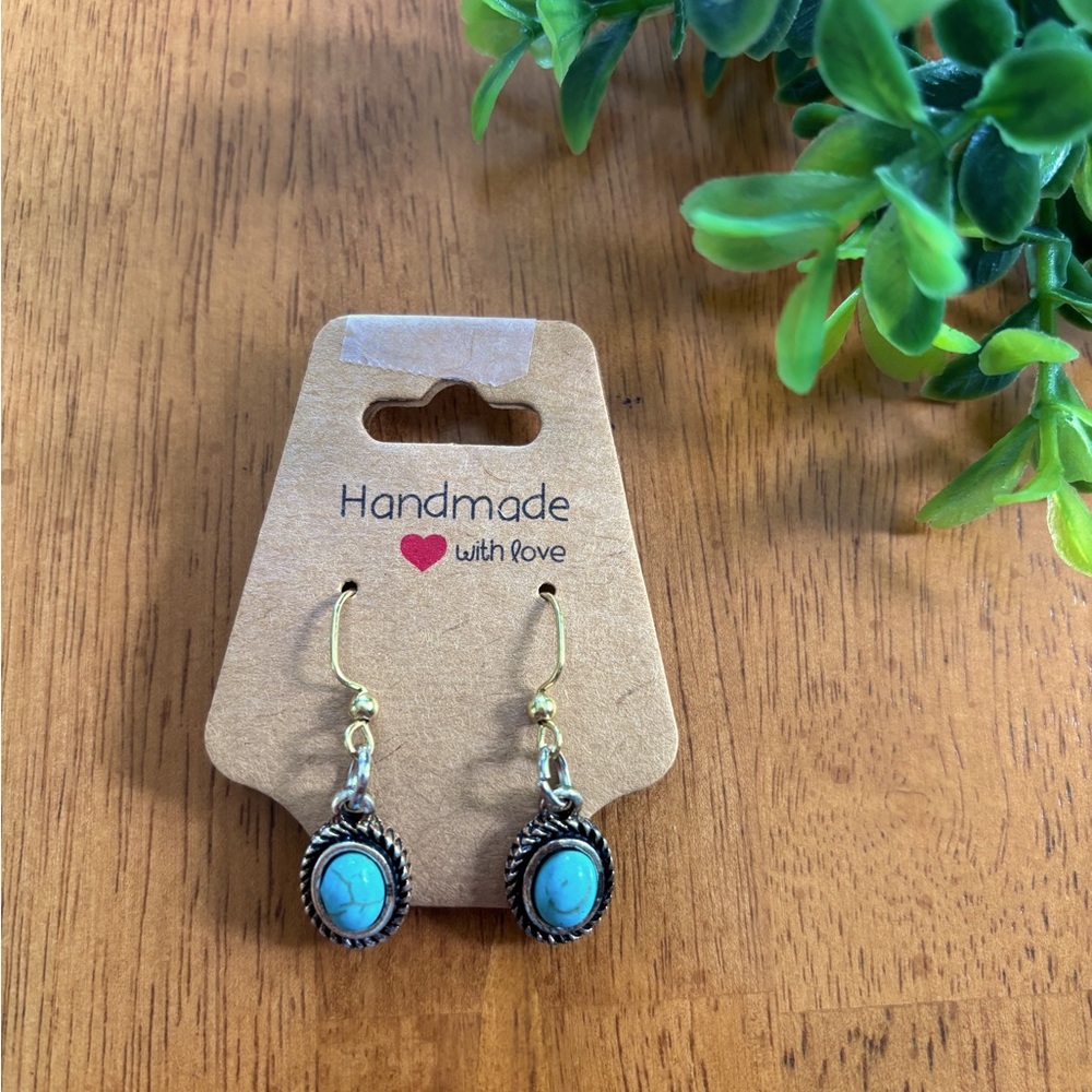 Handmade boho turquoise earrings